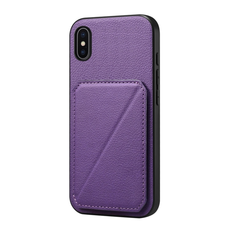 D04 小牛紋理雙卡槽手機殼，適用於 iPhone 11，適用於 iPhone 11 Pro，適用於 iPhone X / XS，適用於 iPhone XR，適用於 iPhone XS Max，適用於 iPhone 7 Plus / 8 Plus