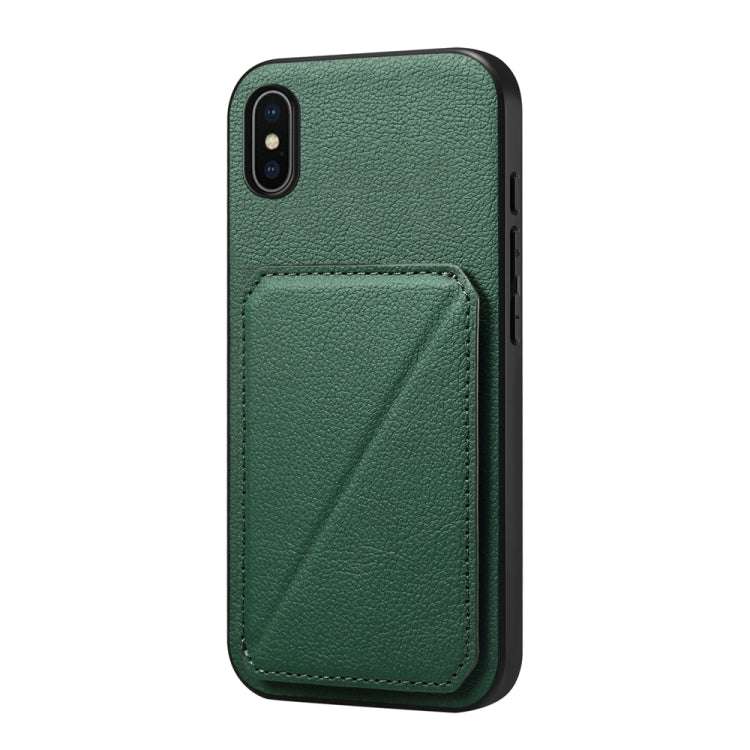 D04 小牛紋理雙卡槽手機殼，適用於 iPhone 11，適用於 iPhone 11 Pro，適用於 iPhone X / XS，適用於 iPhone XR，適用於 iPhone XS Max，適用於 iPhone 7 Plus / 8 Plus