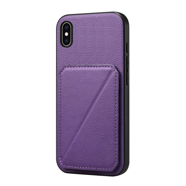 D04 小牛紋理雙卡槽手機殼，適用於 iPhone 11，適用於 iPhone 11 Pro，適用於 iPhone X / XS，適用於 iPhone XR，適用於 iPhone XS Max，適用於 iPhone 7 Plus / 8 Plus