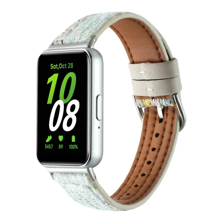羊毛皮革錶帶，適用於 Samsung Galaxy Fit 3