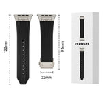 直紋鈦合金扣彈性矽膠錶帶，適用於 Apple Watch SE 44毫米，Apple Watch Series 6 44毫米，Apple Watch Series 5 44毫米，Apple Watch Series 4 44毫米，Apple Watch Series 3 42毫米，Apple Watch Series 2 42毫米