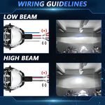 T02 1 Pair 2.5 inch Car Bifocal LED Lens Headlight, Left Driving, T02
