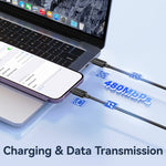 USAMS US-SJ697 USB-C / Type-C 轉 8 Pin 30W 條紋快充數據線，1米，2米，3米