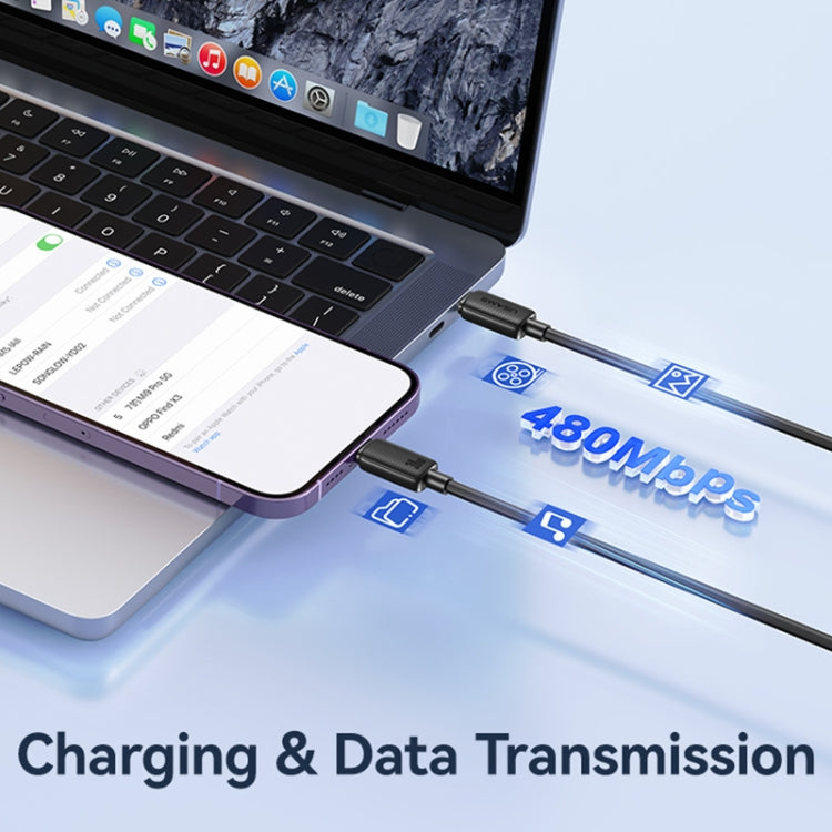 USAMS US-SJ697 USB-C / Type-C 轉 8 Pin 30W 條紋快充數據線，1米，2米，3米