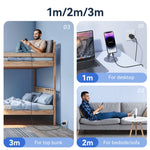 USAMS US-SJ697 USB-C / Type-C 轉 8 Pin 30W 條紋快充數據線，1米，2米，3米
