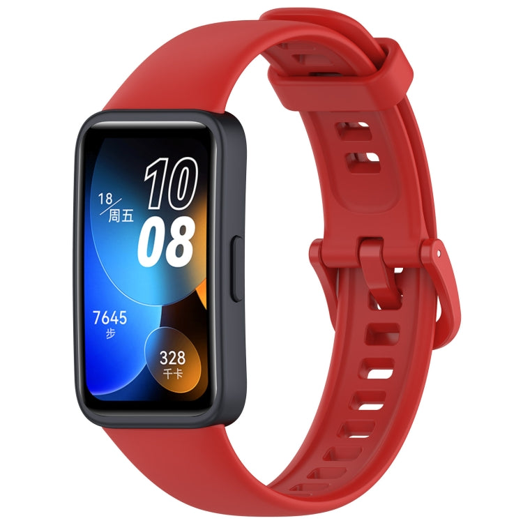 Solid Color Colorful Buckle Silicone Watch Band, For Huawei Band 10 / 9 / 8