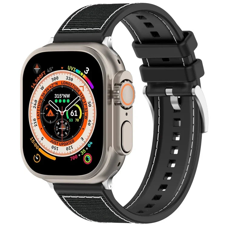 官方扣混合尼龍編織矽膠錶帶，適用於 Apple Watch 42毫米，Apple Watch 38毫米