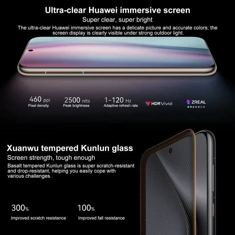 華為 Pura 70 Ultra，螢幕指紋識別，6.8 吋 HarmonyOS 4.2 Kirin 9010 八核心最高 2.3GHz，NFC，OTG，不支援 Google Play，16GB+512GB，16GB+1TB