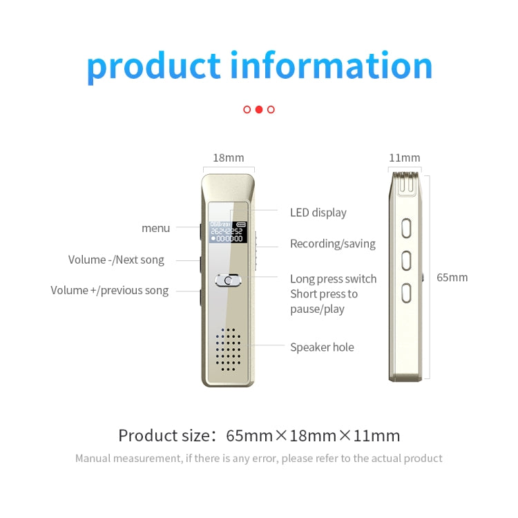JNN Q7迷你便攜錄音筆，配OLED螢幕，4GB，8GB，16GB，32GB