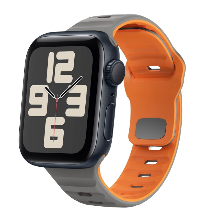 波浪紋理反扣矽膠錶帶，適用於 Apple Watch Series 10 46mm，適用於 Apple Watch Series 10 42mm，適用於 Apple Watch SE 2023 44mm，適用於 Apple Watch SE 2023 40mm