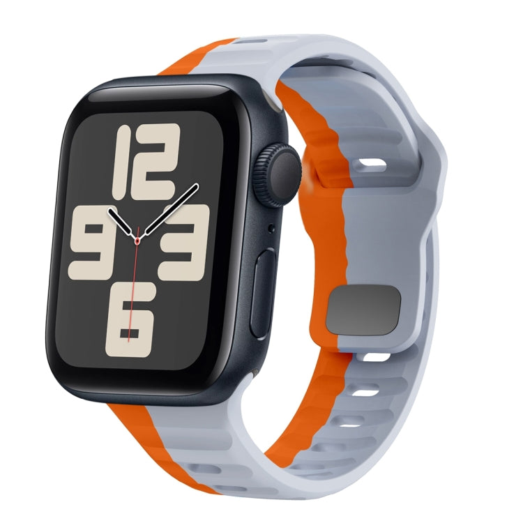 波浪紋理反扣矽膠錶帶，適用於 Apple Watch Series 10 46mm，適用於 Apple Watch Series 10 42mm，適用於 Apple Watch SE 2023 44mm，適用於 Apple Watch SE 2023 40mm
