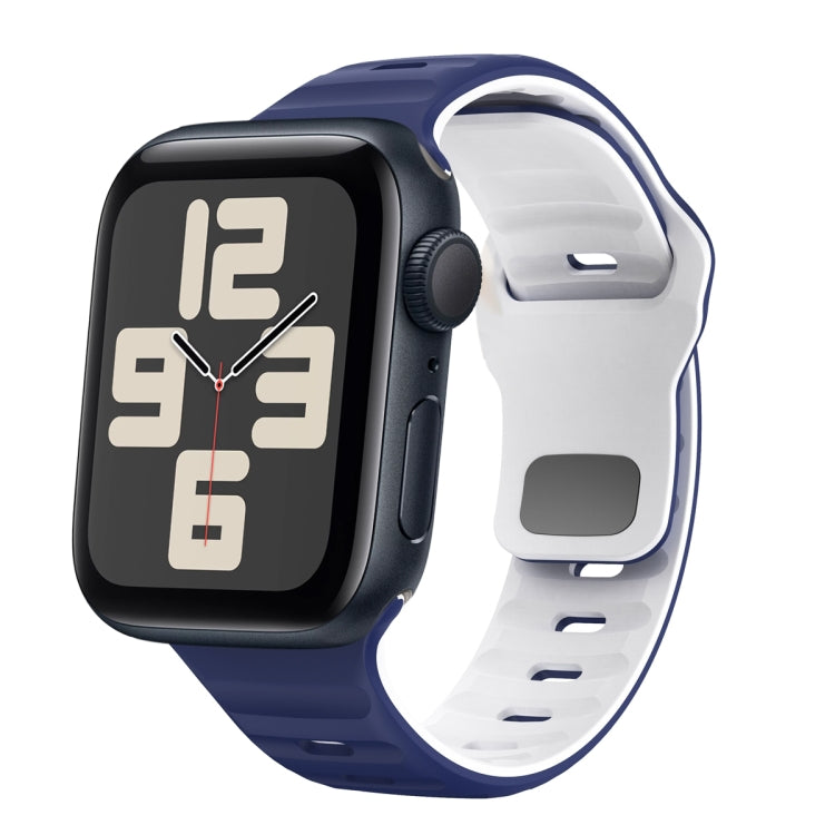 波浪紋理反扣矽膠錶帶，適用於 Apple Watch Series 10 46mm，適用於 Apple Watch Series 10 42mm，適用於 Apple Watch SE 2023 44mm，適用於 Apple Watch SE 2023 40mm