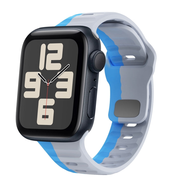 波浪紋理反扣矽膠錶帶，適用於 Apple Watch Series 10 46mm，適用於 Apple Watch Series 10 42mm，適用於 Apple Watch SE 2023 44mm，適用於 Apple Watch SE 2023 40mm