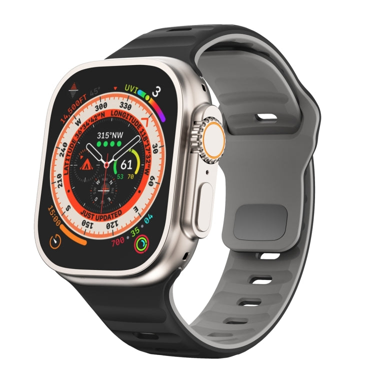 波浪紋理反扣矽膠錶帶，適用於 Apple Watch Ultra 2 49mm，適用於 Apple Watch Series 9 45mm，適用於 Apple Watch Series 9 41mm，適用於 Apple Watch Ultra 49mm