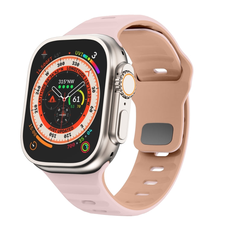 波浪紋理反扣矽膠錶帶，適用於 Apple Watch Ultra 2 49mm，適用於 Apple Watch Series 9 45mm，適用於 Apple Watch Series 9 41mm，適用於 Apple Watch Ultra 49mm