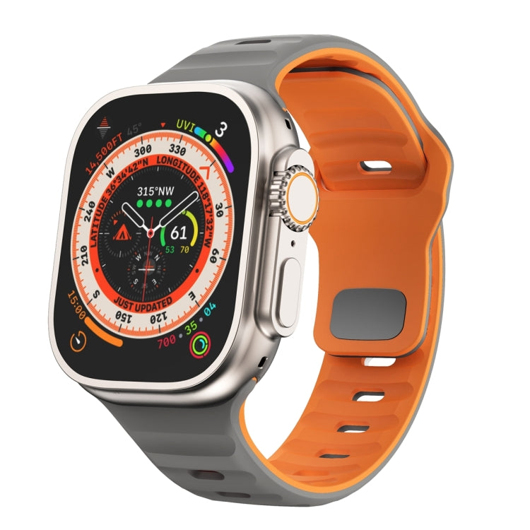 波浪紋理反扣矽膠錶帶，適用於 Apple Watch Ultra 2 49mm，適用於 Apple Watch Series 9 45mm，適用於 Apple Watch Series 9 41mm，適用於 Apple Watch Ultra 49mm