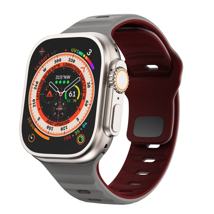 波浪紋理反扣矽膠錶帶，適用於 Apple Watch Ultra 2 49mm，適用於 Apple Watch Series 9 45mm，適用於 Apple Watch Series 9 41mm，適用於 Apple Watch Ultra 49mm