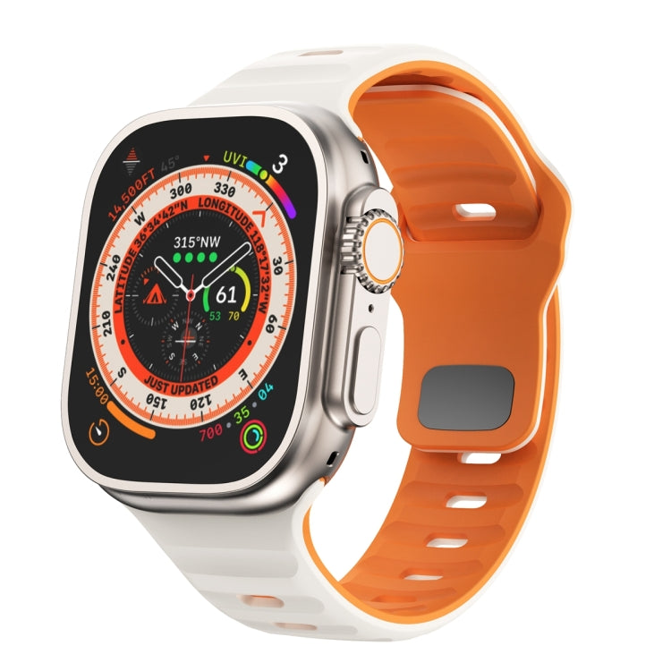 波浪紋理反扣矽膠錶帶，適用於 Apple Watch Ultra 2 49mm，適用於 Apple Watch Series 9 45mm，適用於 Apple Watch Series 9 41mm，適用於 Apple Watch Ultra 49mm