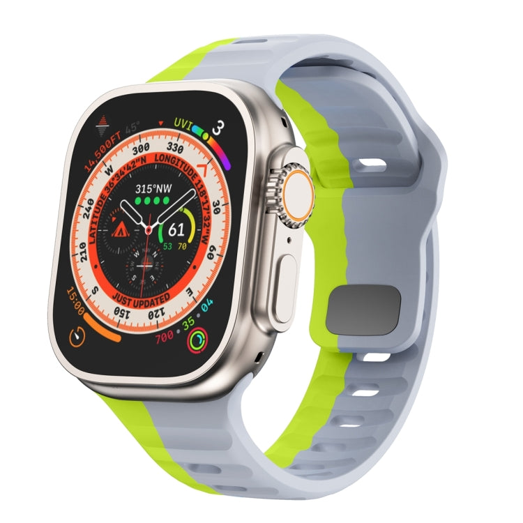 波浪紋理反扣矽膠錶帶，適用於 Apple Watch Ultra 2 49mm，適用於 Apple Watch Series 9 45mm，適用於 Apple Watch Series 9 41mm，適用於 Apple Watch Ultra 49mm