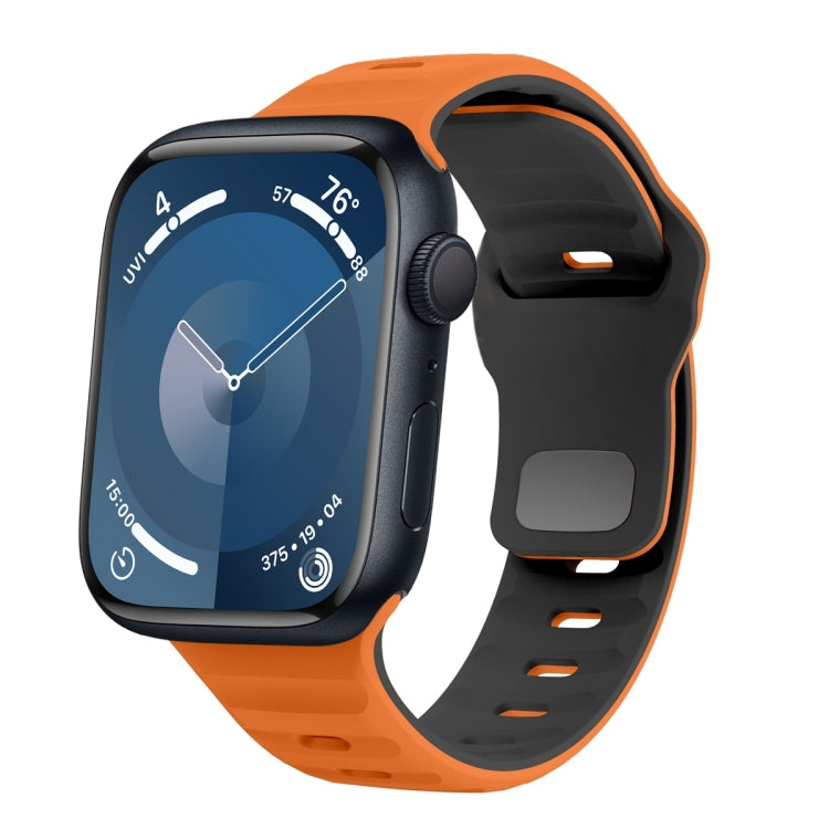 波浪紋理反扣矽膠錶帶，適用於 Apple Watch Ultra 2 49mm，適用於 Apple Watch Series 9 45mm，適用於 Apple Watch Series 9 41mm，適用於 Apple Watch Ultra 49mm