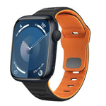 波浪紋理反扣矽膠錶帶，適用於 Apple Watch Ultra 2 49mm，適用於 Apple Watch Series 9 45mm，適用於 Apple Watch Series 9 41mm，適用於 Apple Watch Ultra 49mm