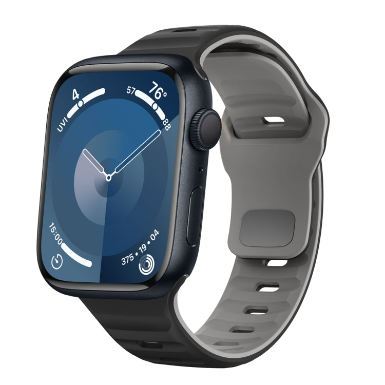 波浪紋理反扣矽膠錶帶，適用於 Apple Watch Ultra 2 49mm，適用於 Apple Watch Series 9 45mm，適用於 Apple Watch Series 9 41mm，適用於 Apple Watch Ultra 49mm