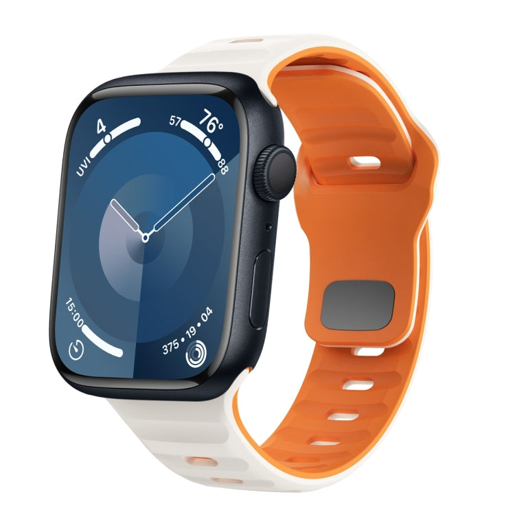 波浪紋理反扣矽膠錶帶，適用於 Apple Watch Ultra 2 49mm，適用於 Apple Watch Series 9 45mm，適用於 Apple Watch Series 9 41mm，適用於 Apple Watch Ultra 49mm