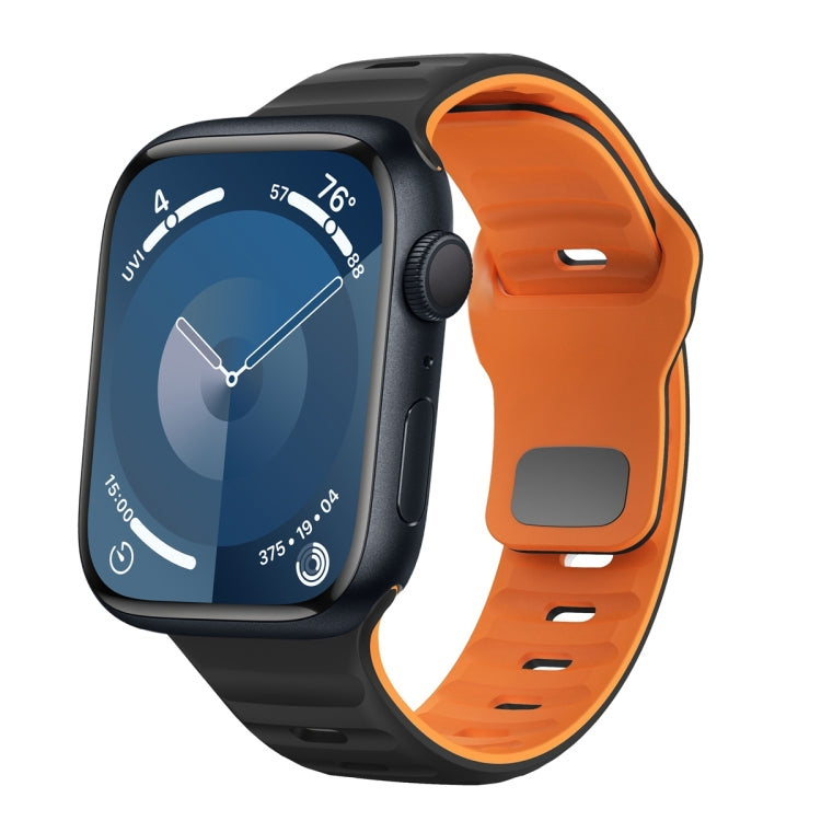 波浪紋理反扣矽膠錶帶，適用於 Apple Watch Ultra 2 49mm，適用於 Apple Watch Series 9 45mm，適用於 Apple Watch Series 9 41mm，適用於 Apple Watch Ultra 49mm