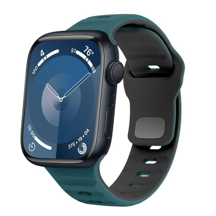 波浪紋理反扣矽膠錶帶，適用於 Apple Watch Ultra 2 49mm，適用於 Apple Watch Series 9 45mm，適用於 Apple Watch Series 9 41mm，適用於 Apple Watch Ultra 49mm