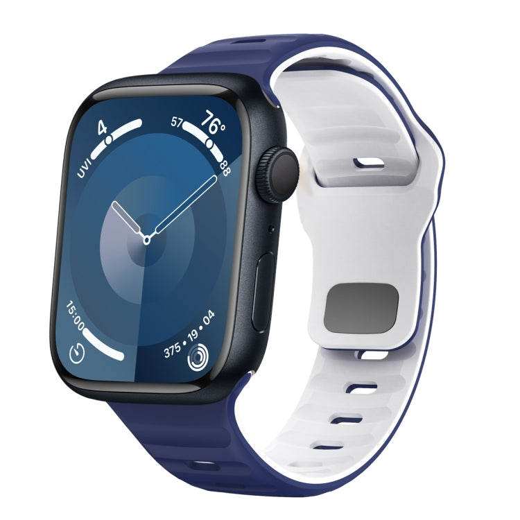 波浪紋理反扣矽膠錶帶，適用於 Apple Watch Ultra 2 49mm，適用於 Apple Watch Series 9 45mm，適用於 Apple Watch Series 9 41mm，適用於 Apple Watch Ultra 49mm