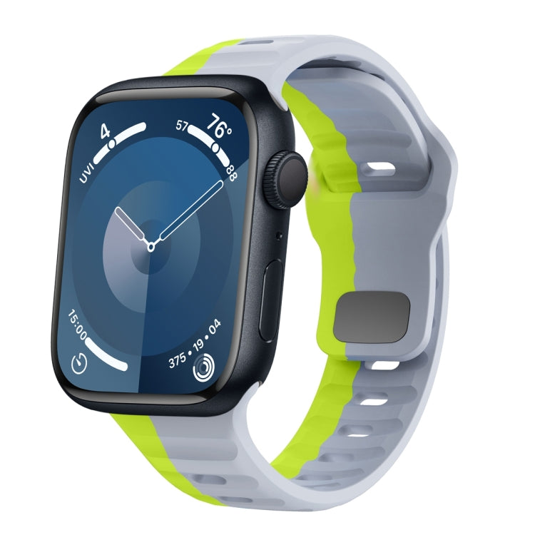 波浪紋理反扣矽膠錶帶，適用於 Apple Watch Ultra 2 49mm，適用於 Apple Watch Series 9 45mm，適用於 Apple Watch Series 9 41mm，適用於 Apple Watch Ultra 49mm