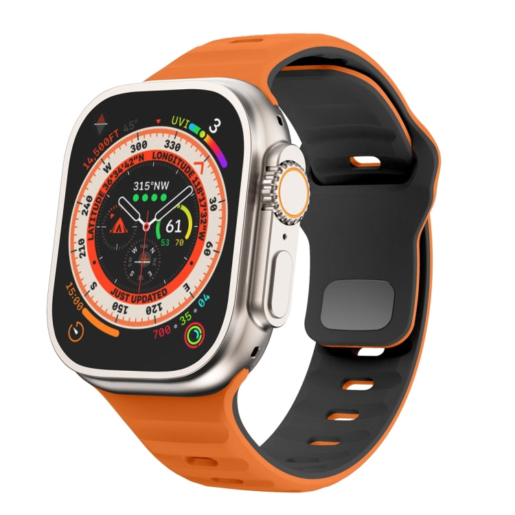 波浪紋理反扣矽膠錶帶，適用於 Apple Watch Ultra 2 49mm，適用於 Apple Watch Series 9 45mm，適用於 Apple Watch Series 9 41mm，適用於 Apple Watch Ultra 49mm
