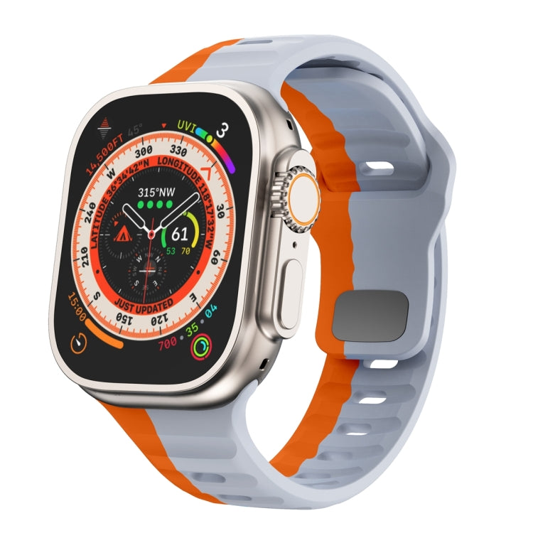 波浪紋理反扣矽膠錶帶，適用於 Apple Watch Ultra 2 49mm，適用於 Apple Watch Series 9 45mm，適用於 Apple Watch Series 9 41mm，適用於 Apple Watch Ultra 49mm