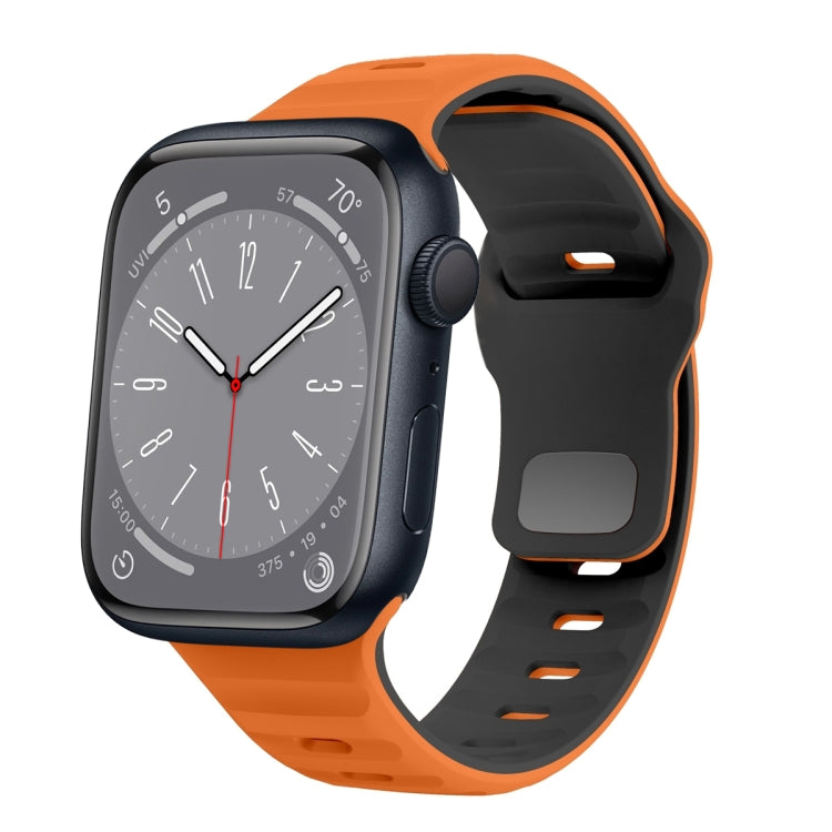 波浪紋理反扣矽膠錶帶，適用於 Apple Watch Series 8 41mm，適用於 Apple Watch Series 8 45mm，適用於 Apple Watch SE 2022 40mm，適用於 Apple Watch SE 2022 44mm