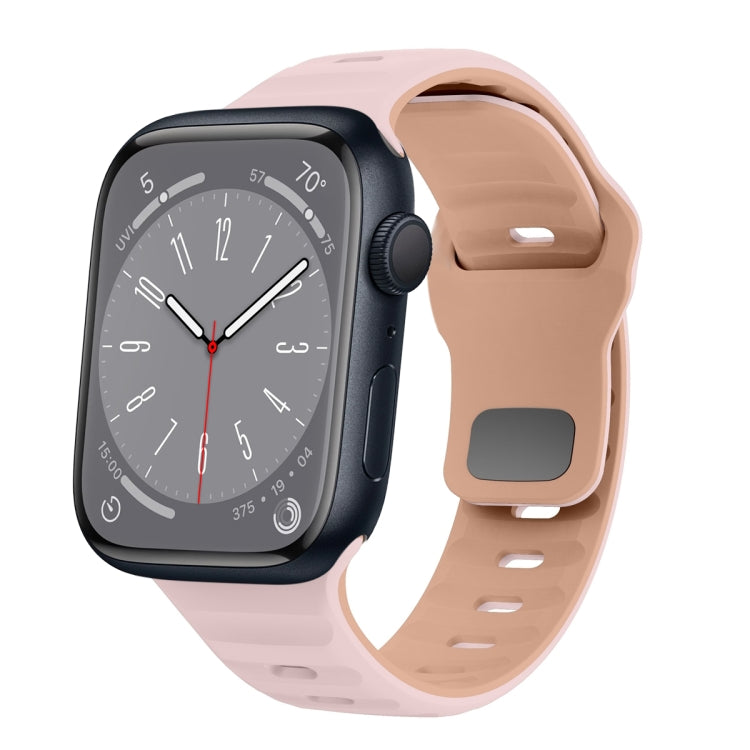 波浪紋理反扣矽膠錶帶，適用於 Apple Watch Series 8 41mm，適用於 Apple Watch Series 8 45mm，適用於 Apple Watch SE 2022 40mm，適用於 Apple Watch SE 2022 44mm