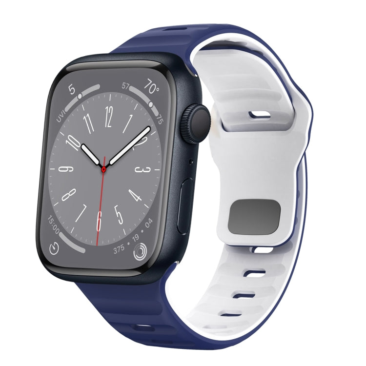 波浪紋理反扣矽膠錶帶，適用於 Apple Watch Series 8 41mm，適用於 Apple Watch Series 8 45mm，適用於 Apple Watch SE 2022 40mm，適用於 Apple Watch SE 2022 44mm