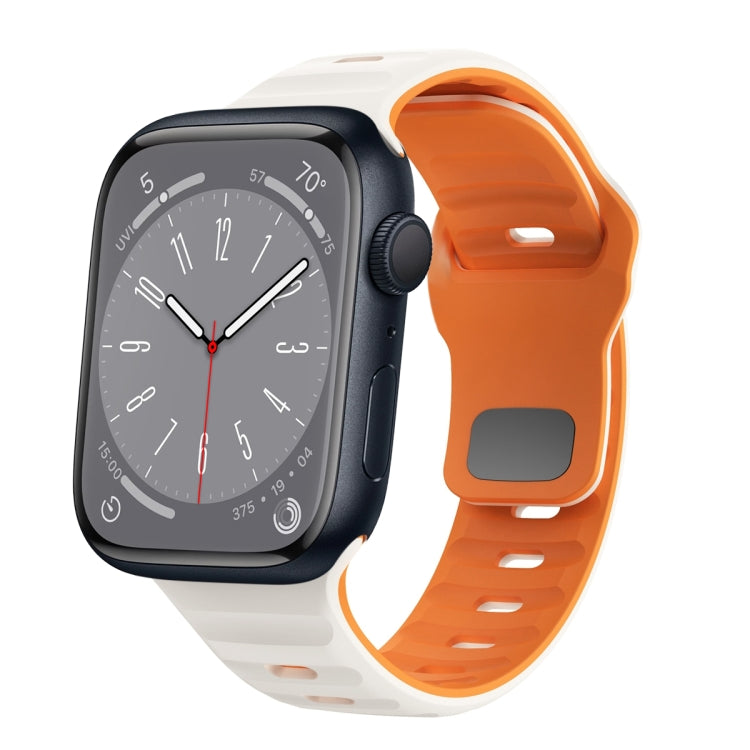 波浪紋理反扣矽膠錶帶，適用於 Apple Watch Series 8 41mm，適用於 Apple Watch Series 8 45mm，適用於 Apple Watch SE 2022 40mm，適用於 Apple Watch SE 2022 44mm