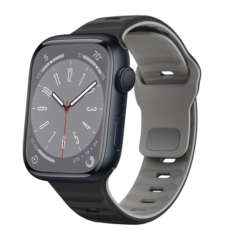 波浪紋理反扣矽膠錶帶，適用於 Apple Watch Series 8 41mm，適用於 Apple Watch Series 8 45mm，適用於 Apple Watch SE 2022 40mm，適用於 Apple Watch SE 2022 44mm