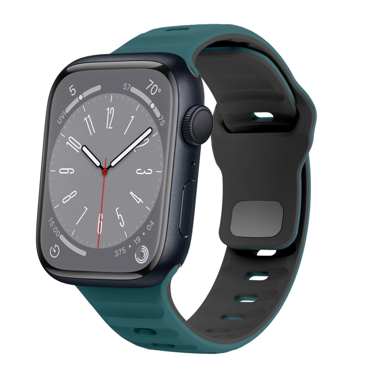 波浪紋理反扣矽膠錶帶，適用於 Apple Watch Series 8 41mm，適用於 Apple Watch Series 8 45mm，適用於 Apple Watch SE 2022 40mm，適用於 Apple Watch SE 2022 44mm