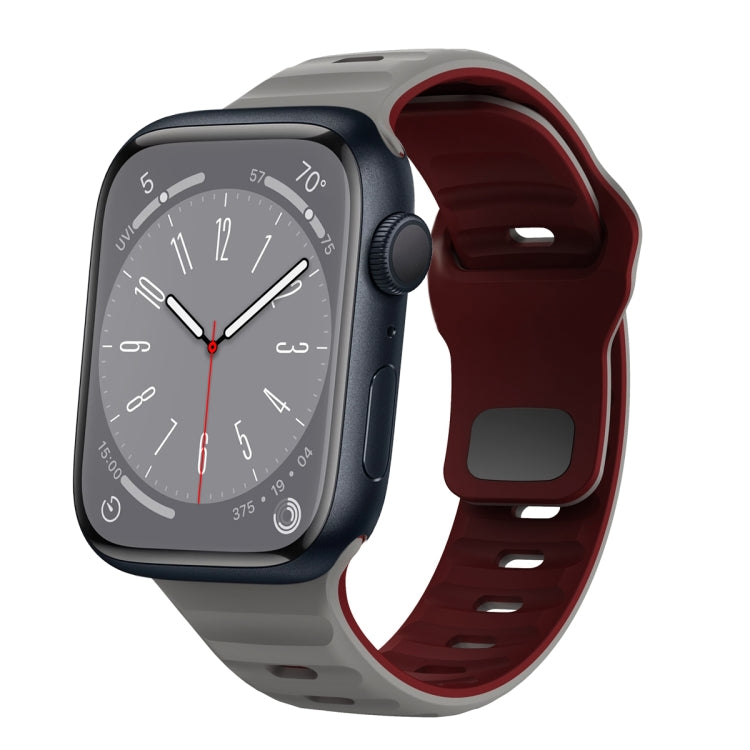 波浪紋理反扣矽膠錶帶，適用於 Apple Watch Series 8 41mm，適用於 Apple Watch Series 8 45mm，適用於 Apple Watch SE 2022 40mm，適用於 Apple Watch SE 2022 44mm
