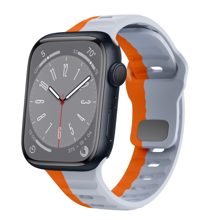 波浪紋理反扣矽膠錶帶，適用於 Apple Watch Series 8 41mm，適用於 Apple Watch Series 8 45mm，適用於 Apple Watch SE 2022 40mm，適用於 Apple Watch SE 2022 44mm