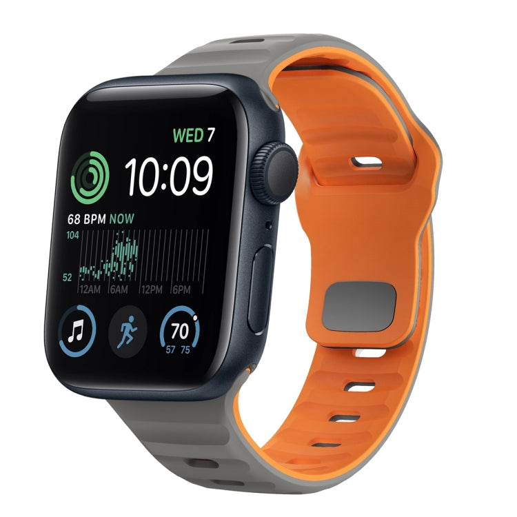 波浪紋理反扣矽膠錶帶，適用於 Apple Watch Series 8 41mm，適用於 Apple Watch Series 8 45mm，適用於 Apple Watch SE 2022 40mm，適用於 Apple Watch SE 2022 44mm