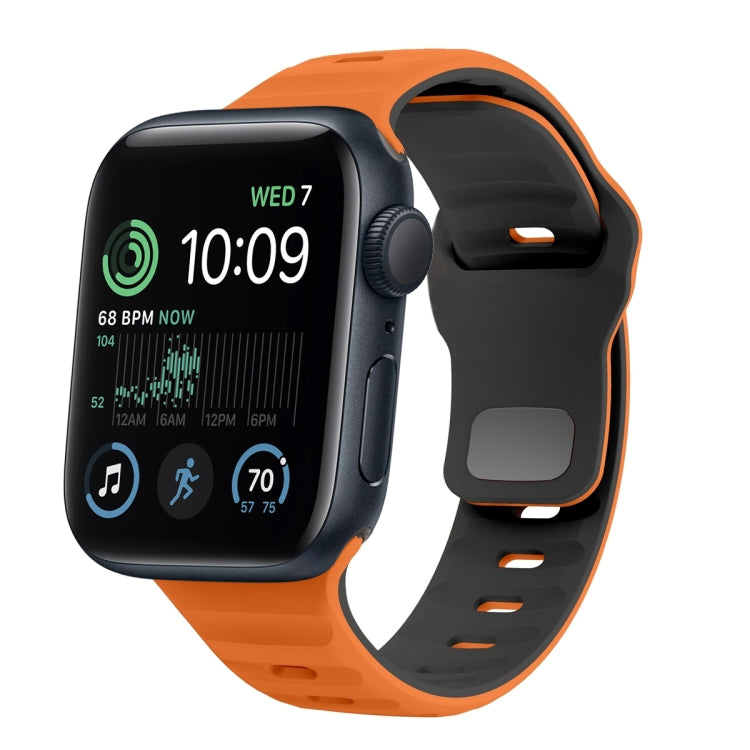 波浪紋理反扣矽膠錶帶，適用於 Apple Watch Series 8 41mm，適用於 Apple Watch Series 8 45mm，適用於 Apple Watch SE 2022 40mm，適用於 Apple Watch SE 2022 44mm
