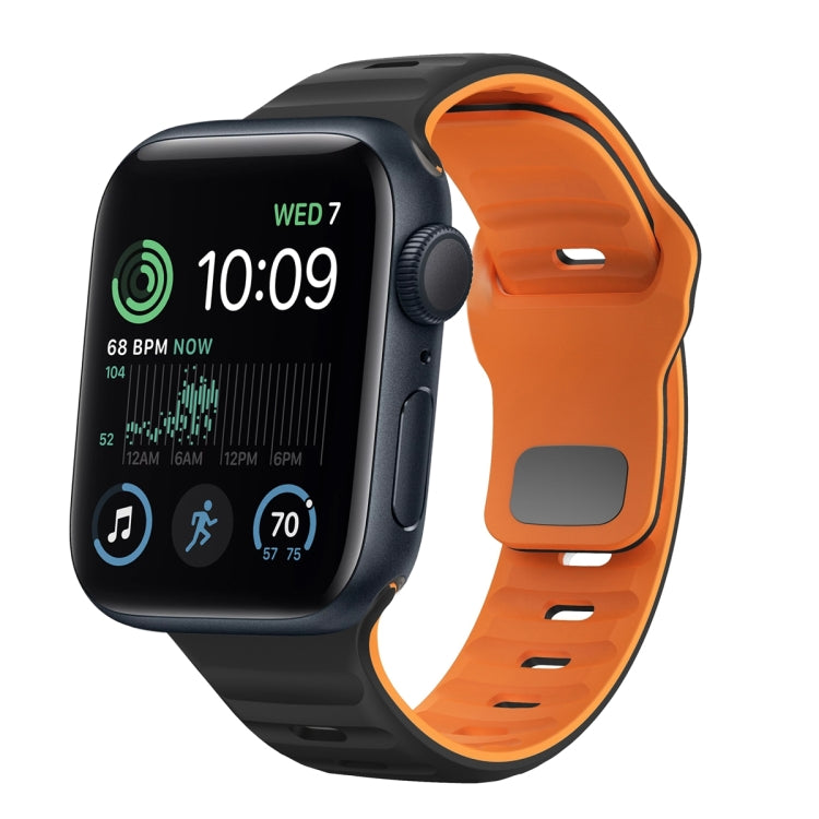 波浪紋理反扣矽膠錶帶，適用於 Apple Watch Series 8 41mm，適用於 Apple Watch Series 8 45mm，適用於 Apple Watch SE 2022 40mm，適用於 Apple Watch SE 2022 44mm