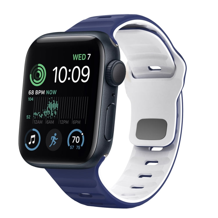 波浪紋理反扣矽膠錶帶，適用於 Apple Watch Series 8 41mm，適用於 Apple Watch Series 8 45mm，適用於 Apple Watch SE 2022 40mm，適用於 Apple Watch SE 2022 44mm