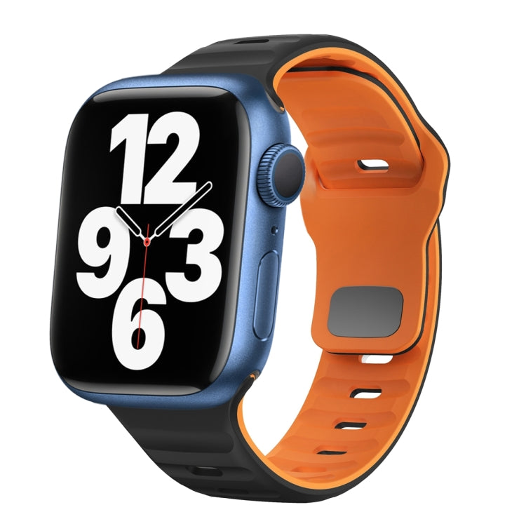 波浪紋理反扣矽膠錶帶，適用於 Apple Watch Series 7 41mm，適用於 Apple Watch Series 7 45mm，適用於 Apple Watch SE 40mm，適用於 Apple Watch SE 44mm