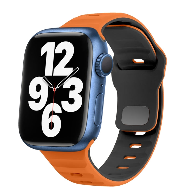 波浪紋理反扣矽膠錶帶，適用於 Apple Watch Series 7 41mm，適用於 Apple Watch Series 7 45mm，適用於 Apple Watch SE 40mm，適用於 Apple Watch SE 44mm