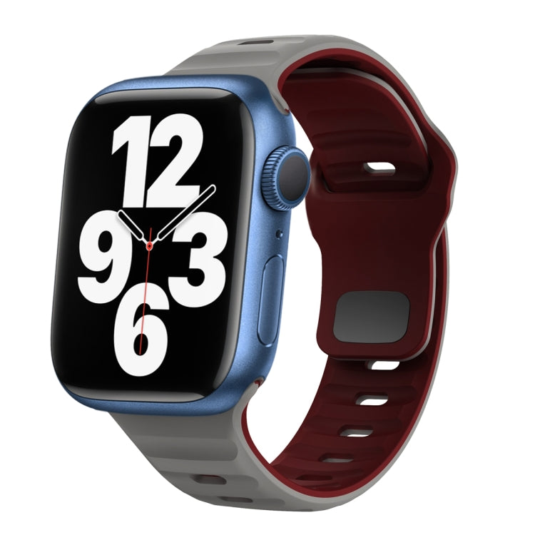 波浪紋理反扣矽膠錶帶，適用於 Apple Watch Series 7 41mm，適用於 Apple Watch Series 7 45mm，適用於 Apple Watch SE 40mm，適用於 Apple Watch SE 44mm