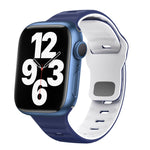 波浪紋理反扣矽膠錶帶，適用於 Apple Watch Series 7 41mm，適用於 Apple Watch Series 7 45mm，適用於 Apple Watch SE 40mm，適用於 Apple Watch SE 44mm