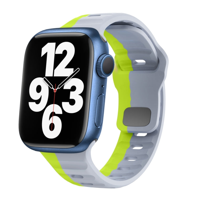 波浪紋理反扣矽膠錶帶，適用於 Apple Watch Series 7 41mm，適用於 Apple Watch Series 7 45mm，適用於 Apple Watch SE 40mm，適用於 Apple Watch SE 44mm